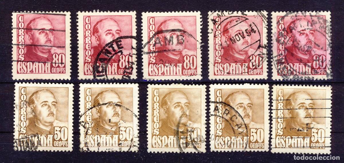 Timbres: 1948-54.- FRANCO .- ED. 1022 y 1023.- (4)