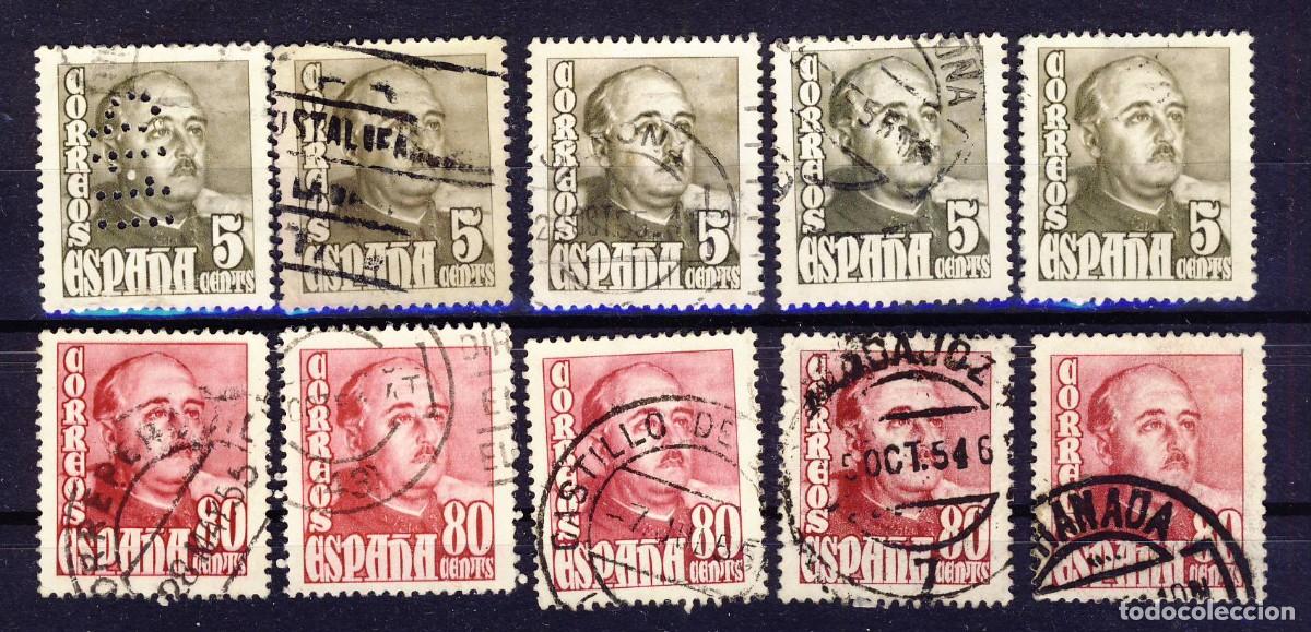 Timbres: 1948-54.- FRANCO .- ED. 1020 y 1023.- (4)