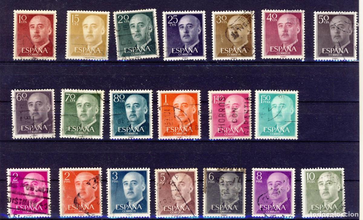 Stamps: 1955-56.- FRANCO .- ED. 1143-63.- MENOS 1156.- USADOS.- (2)