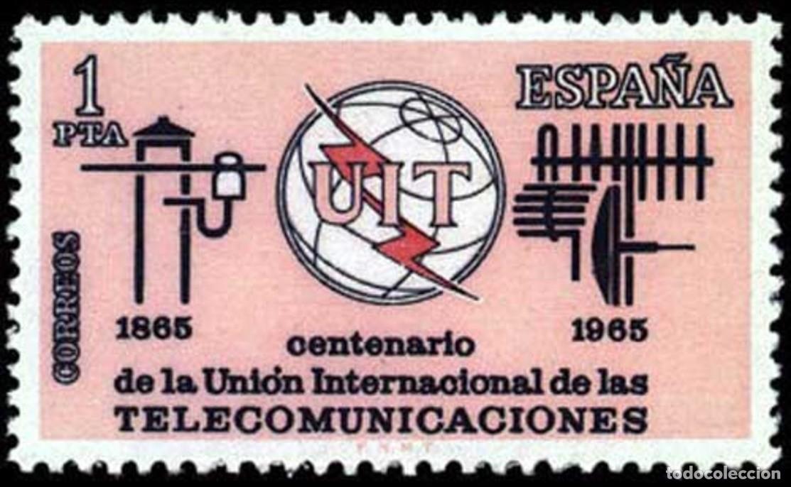 Sellos: ESPA&Ntilde;A 1965 - CENTENARIO DE LA UIT - EDIFIL 1670** - Foto 1