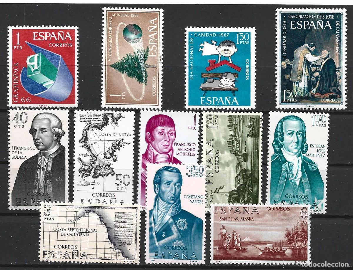 Sellos: t957) ESPA&Ntilde;A 1966/67** SERIES COMPLETAS (5) MNH - Foto 1