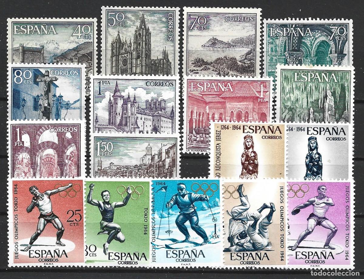 Sellos: t962) ESPA&Ntilde;A 1964** SERIES COMPLETAS (3) MNH - Foto 1