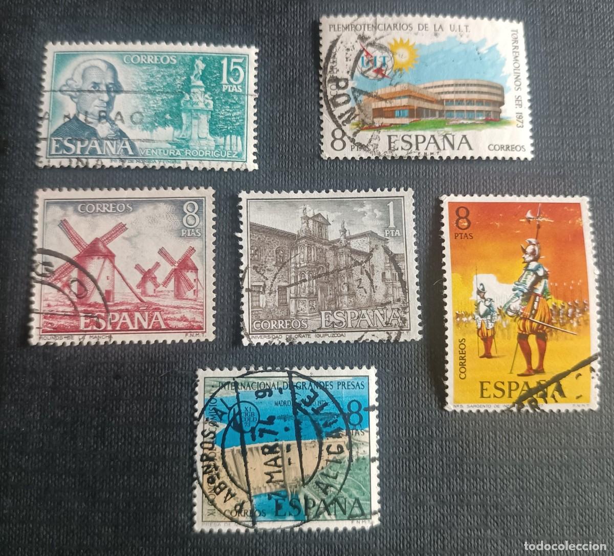 Timbres: Lote 6 sellos espa&ntilde;oles de 1973