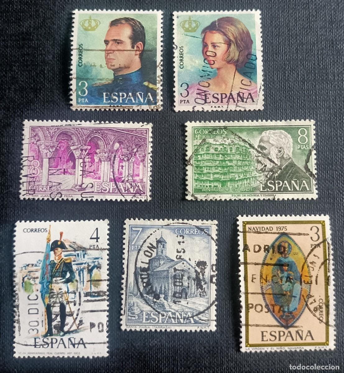Timbres: Lote 7 sellos espa&ntilde;oles de 1975