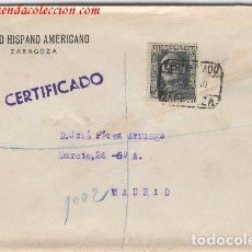 Sellos: CARTA CON MEMBRETE DEL BANCO HISPANO AMERICANO. CIRCULADA DE ZARAGOZA A MADRID