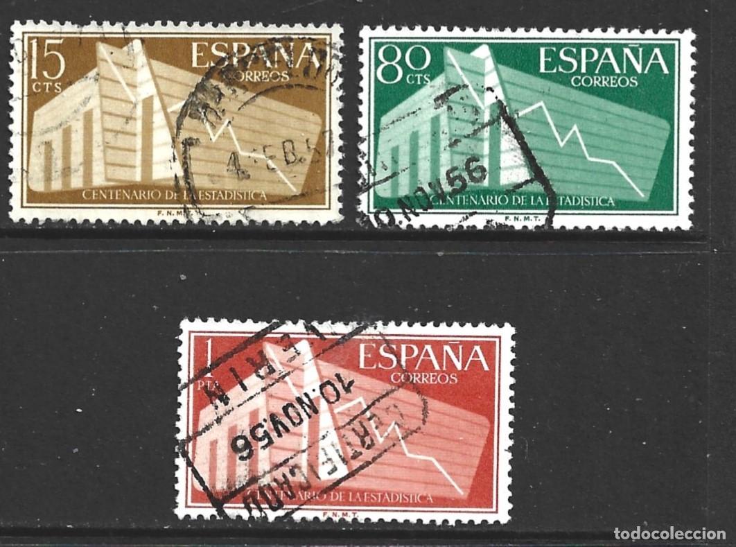 Sellos: ESPA&Ntilde;A 1196/98 - A&Ntilde;O 1956 - CENTENARIO DE LA ESTADISTICA - Foto 1