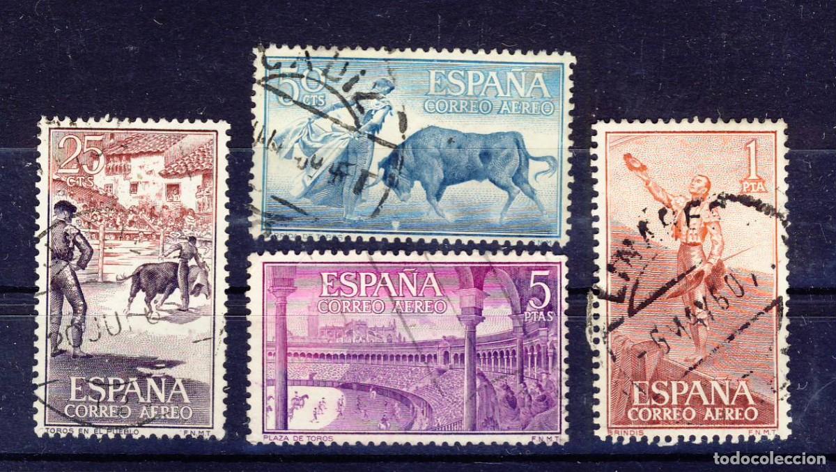 Timbres: 1960.- FIESTA NACIONAL.- TAUROMAQUIA.- CORREO A&Eacute;REO.- ED. 1266-69.- (1)