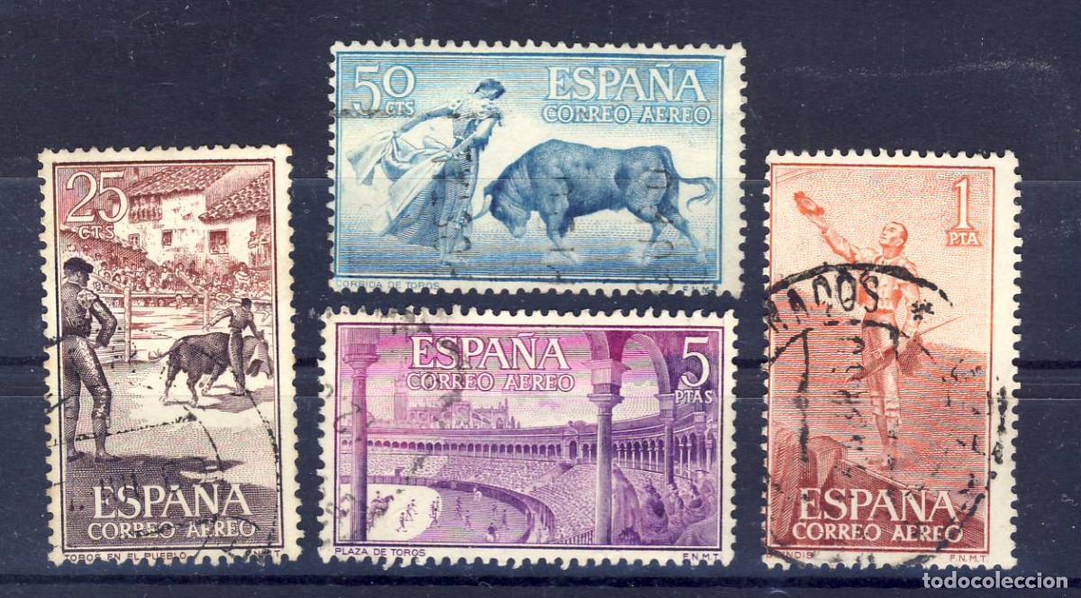 Timbres: 1960.- FIESTA NACIONAL.- TAUROMAQUIA.- CORREO A&Eacute;REO.- ED. 1266-69.- (4)