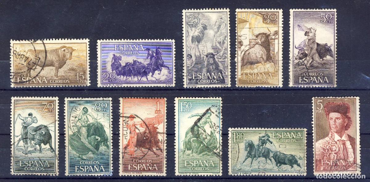 Sellos: 1960.- FIESTA NACIONAL.- TAUROMAQUIA.- CORREO ORDINARIO.- ED. 1254-1265 (MENOS 1262).-