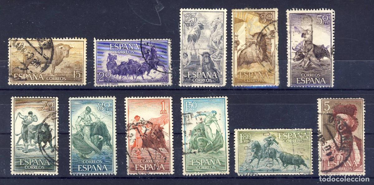 Sellos: 1960.- FIESTA NACIONAL.- TAUROMAQUIA.- CORREO ORDINARIO.- ED. 1254-1265 (MENOS 1262).-