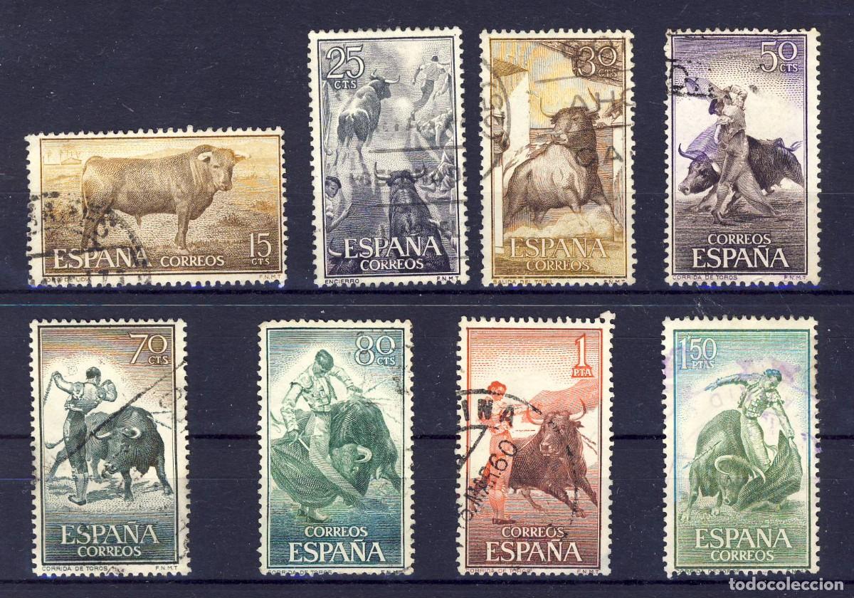 Sellos: 1960.- FIESTA NACIONAL.- TAUROMAQUIA.- CORREO ORDINARIO.- ED. 1254-1265 (8 UNIDADES-1-).-