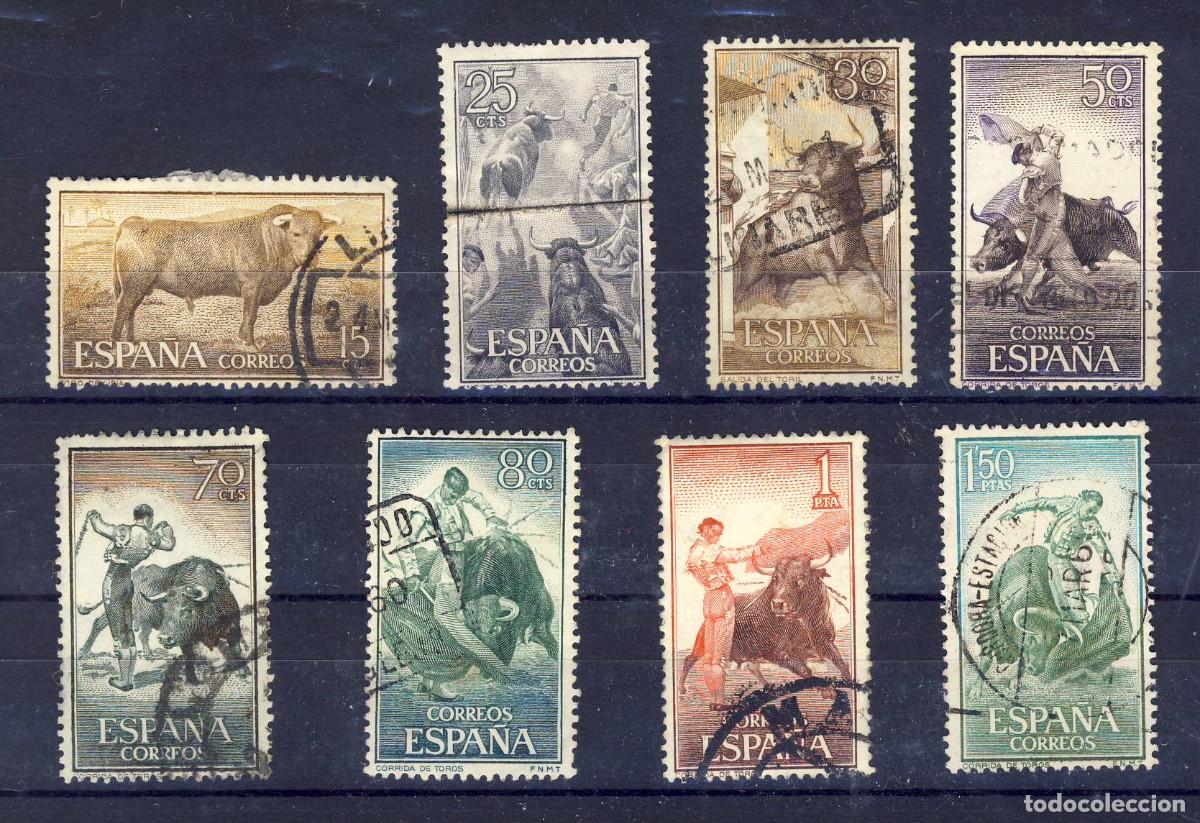 Sellos: 1960.- FIESTA NACIONAL.- TAUROMAQUIA.- CORREO ORDINARIO.- ED. 1254-1265 (8 UNIDADES-2-).-