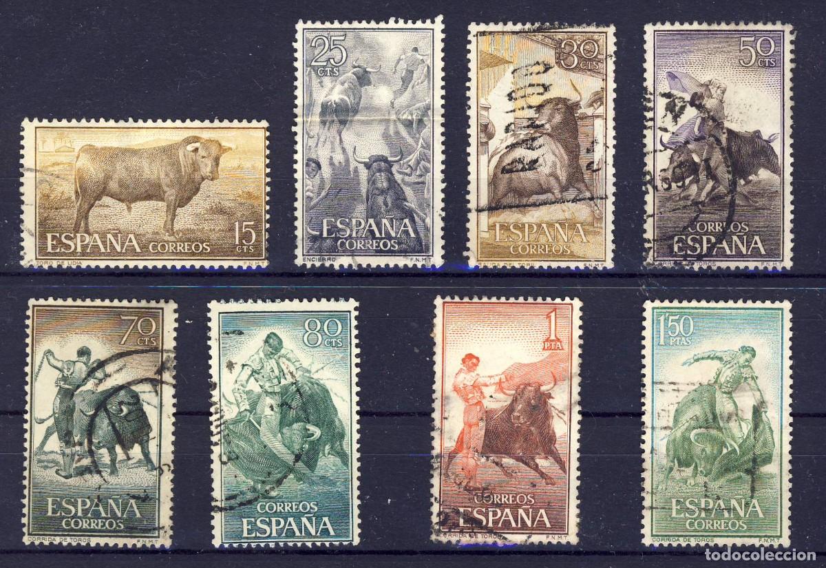 Sellos: 1960.- FIESTA NACIONAL.- TAUROMAQUIA.- CORREO ORDINARIO.- ED. 1254-1265 (8 UNIDADES-3-).-