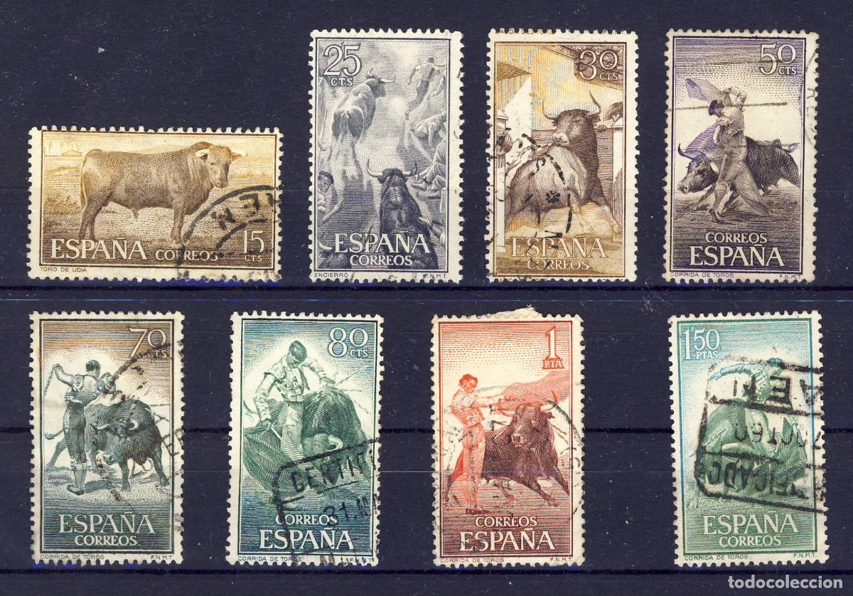 Sellos: 1960.- FIESTA NACIONAL.- TAUROMAQUIA.- CORREO ORDINARIO.- ED. 1254-1265 (8 UNIDADES-4-).-