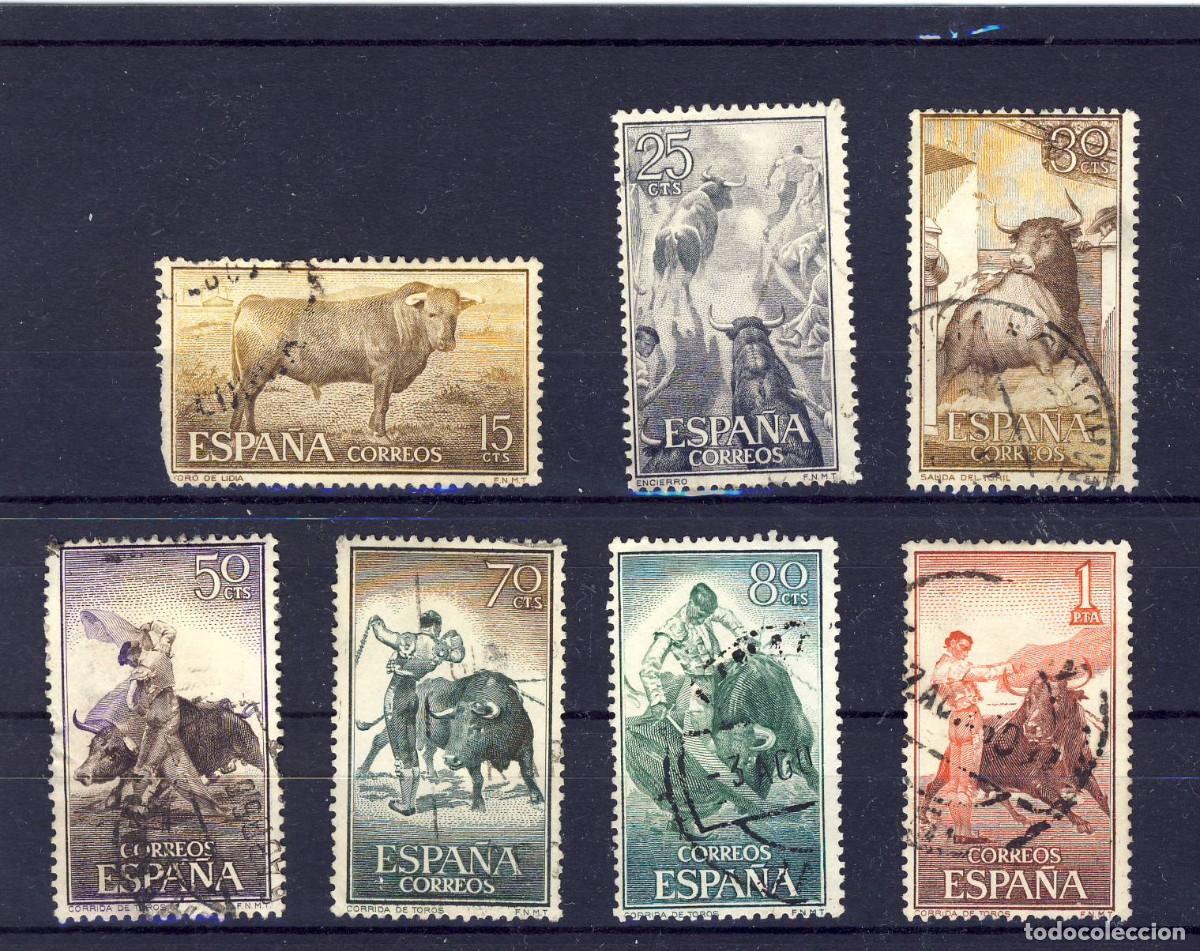 Timbres: 1960.- FIESTA NACIONAL.- TAUROMAQUIA.- CORREO ORDINARIO.- ED. 1254-1265 (7 UNIDADES-2-).-