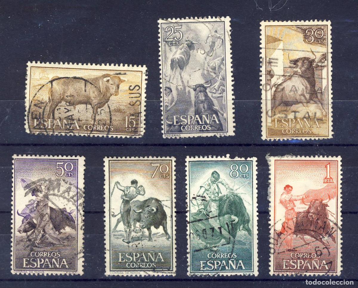 Timbres: 1960.- FIESTA NACIONAL.- TAUROMAQUIA.- CORREO ORDINARIO.- ED. 1254-1265 (7 UNIDADES-3-).-