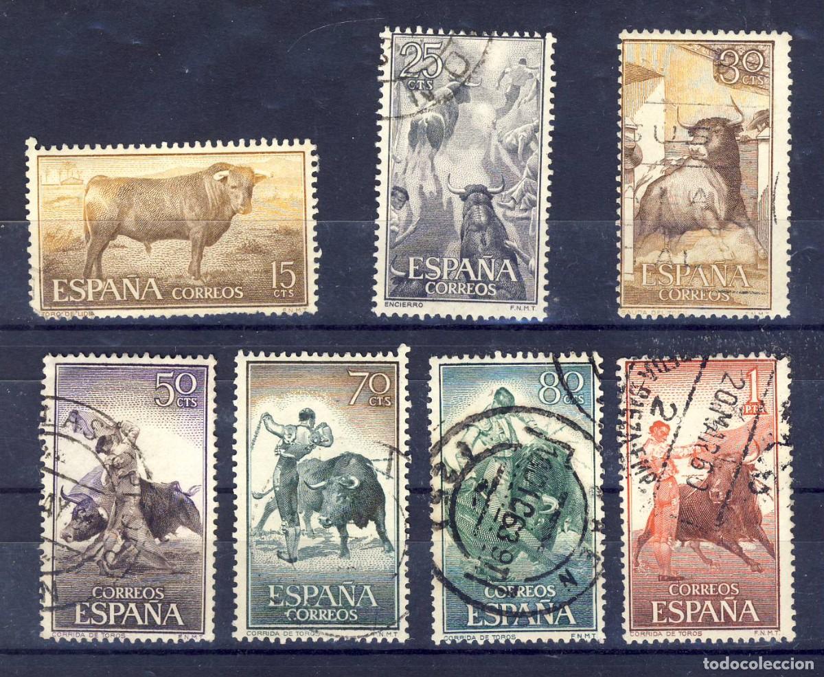 Timbres: 1960.- FIESTA NACIONAL.- TAUROMAQUIA.- CORREO ORDINARIO.- ED. 1254-1265 (7 UNIDADES-4-).-