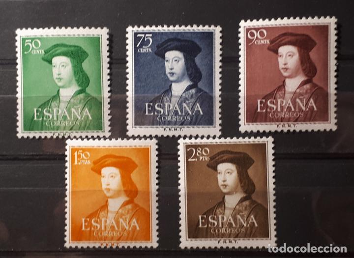 Sellos: Espa&ntilde;a ** .A&ntilde;o 1952. Edifil 1106/10 - Foto 1