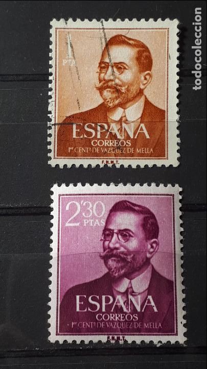 Sellos: ESPA&Ntilde;A. A&Ntilde;O 1961. **. Edifil 1351/2. - Foto 1