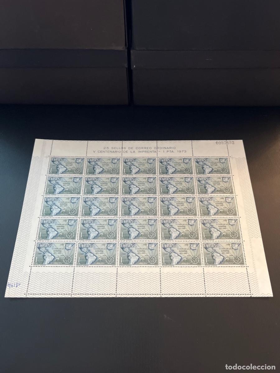 Sellos: Pliego de sellos a&ntilde;o 1973 V centenario de la imprenta - Foto 2