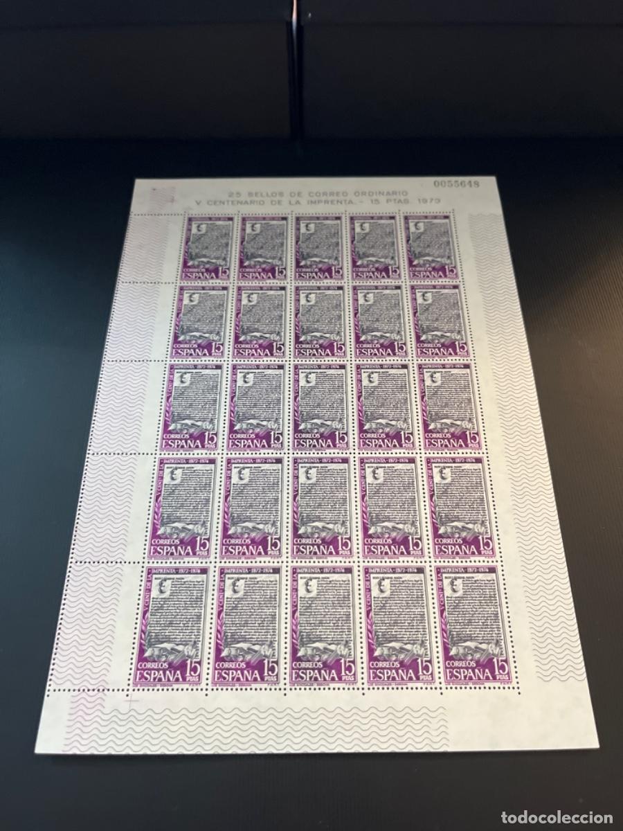 Sellos: Pliego de sellos a&ntilde;o 1973 V centenario de la imprenta - Foto 6