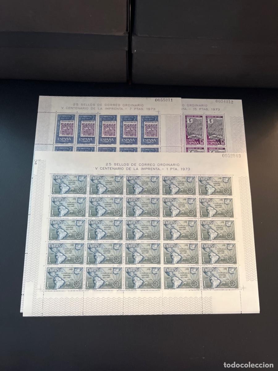 Sellos: Pliego de sellos a&ntilde;o 1973 V centenario de la imprenta - Foto 1