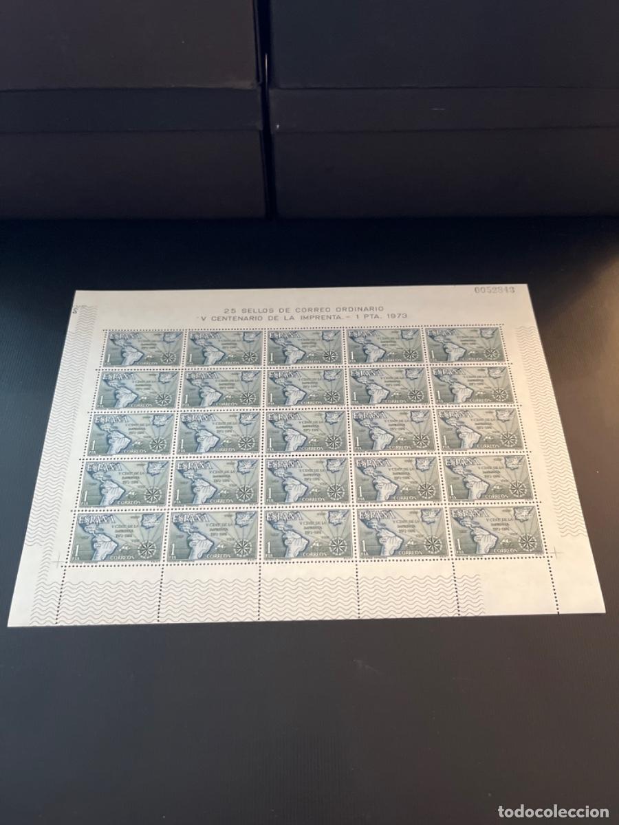Sellos: Pliego de sellos a&ntilde;o 1973 V centenario de la imprenta - Foto 2