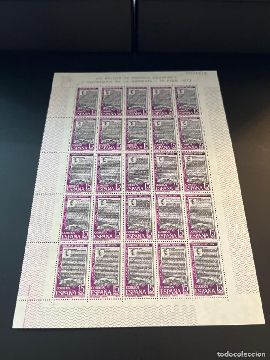 Sellos: Pliego de sellos a&ntilde;o 1973 V centenario de la imprenta - Foto 6