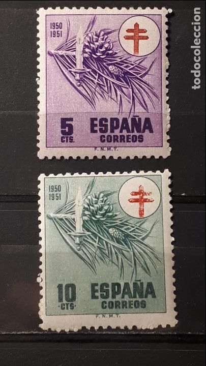 Sellos: ESPA&Ntilde;A. A&ntilde;o 1950 * Edifil 1084-1085 - Foto 1