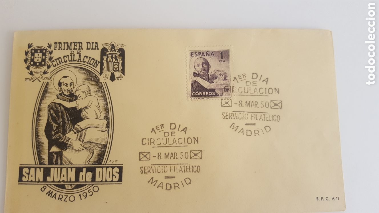 Sellos: Espa&ntilde;a 1950 Sobres 1Dia - Foto 1