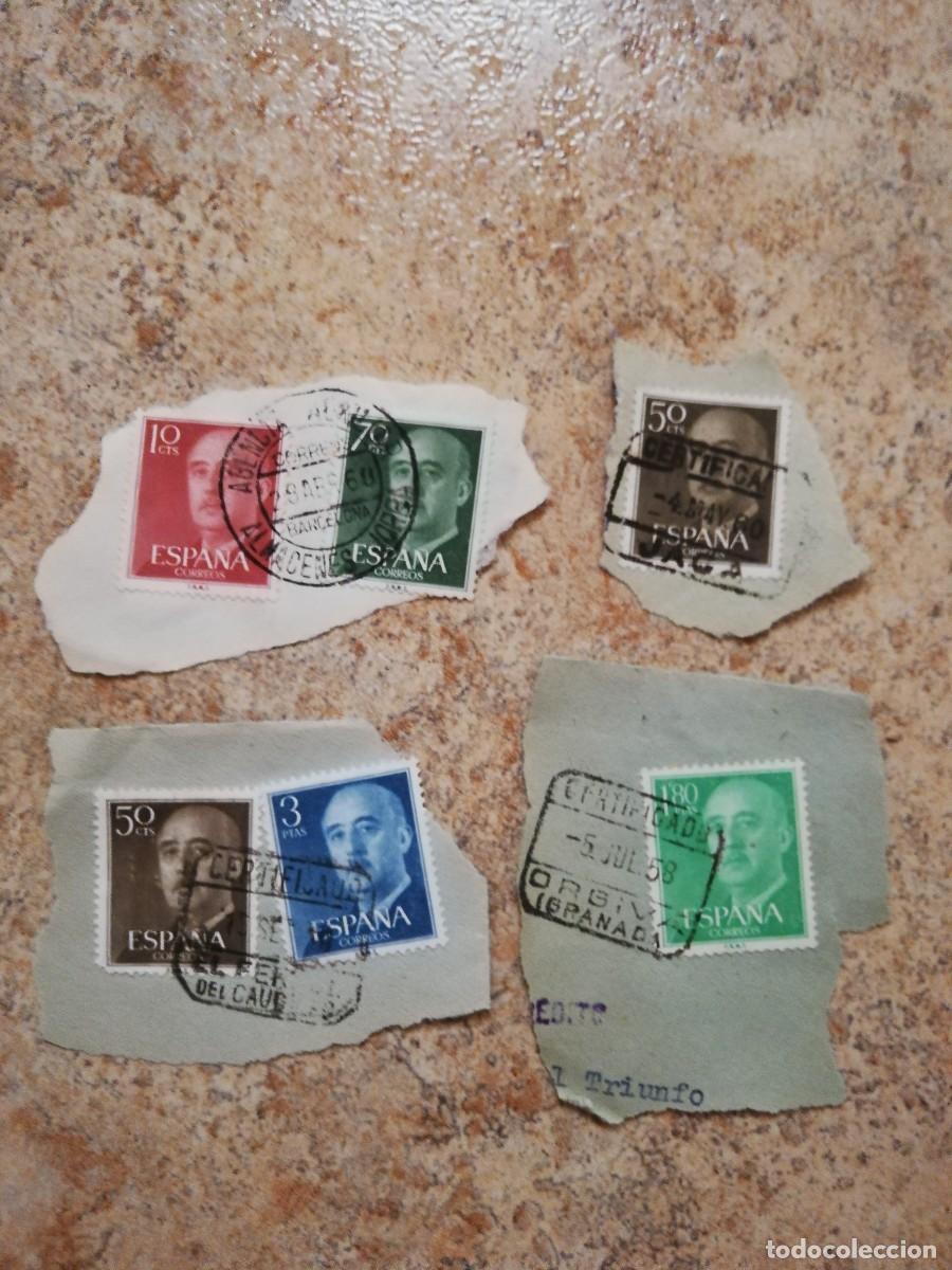 Timbres: Sellos y matasellos Almacenes Jorba (Barcelona),el Ferrol del Caudillo, Orgiva (Granada) y Jaca