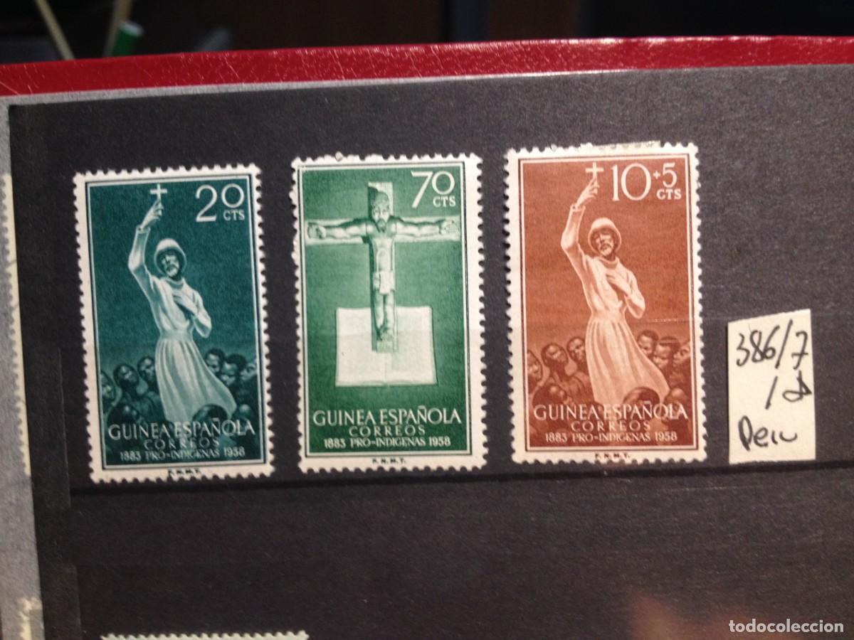 Selos: SELLOS DE LA COL0NIA ESPA&Ntilde;OLA DE GUINEA. NUEVOS CON FIJASELLOS. YVERT N&ordm; 386/7