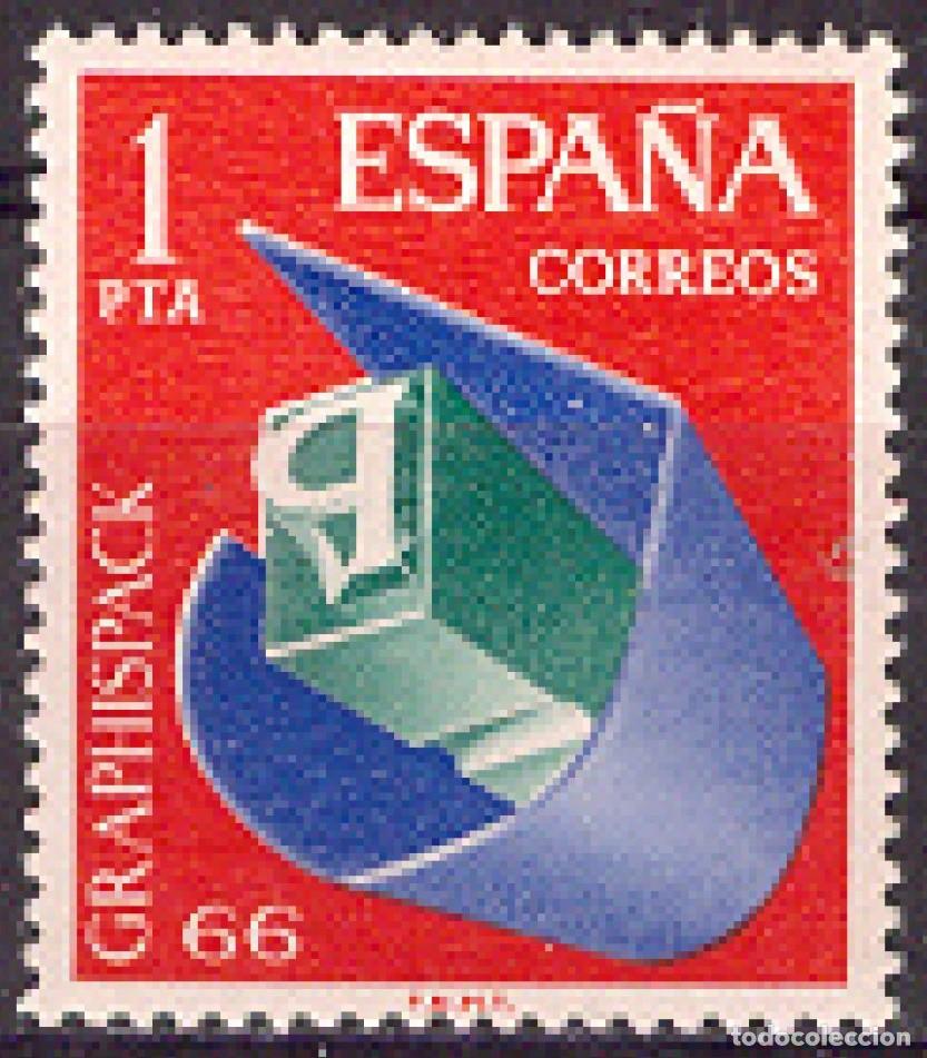 Sellos: ESPA&Ntilde;A 1966 - EXPO GRAPHISPACK - EDIFIL 1709** - Foto 1