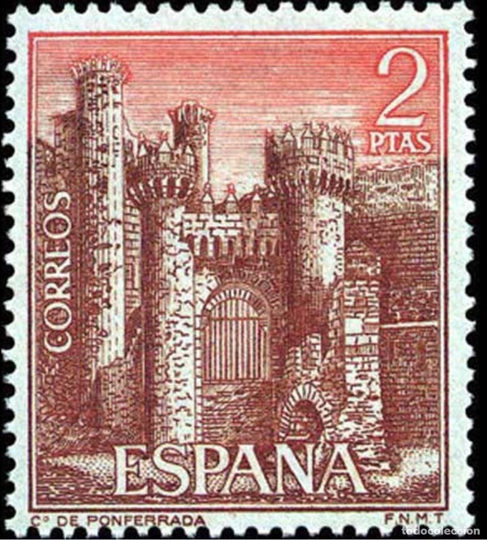 Sellos: ESPA&Ntilde;A 1967 - CASTILLO DE PONFERRADA EN LEON - EDIFIL N&ordm; 1812** - Foto 1