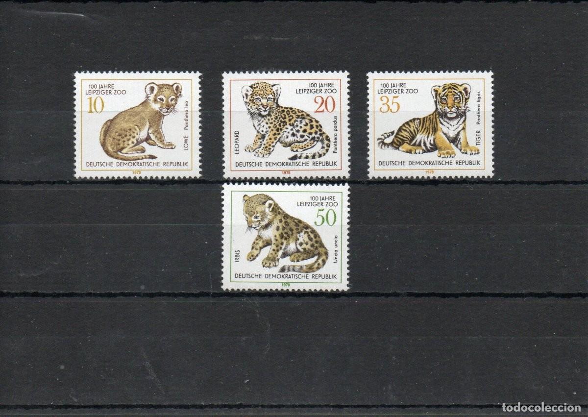 Selos: ALEMANIA ORIENTAL REPUBLICA. ANIVERSARIO ZOOLOGICO DE LEIPZIG. JOVENES ANIMALES SALVAJES..