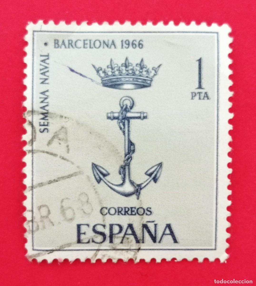 Sellos: SELLO ESPA&Ntilde;A. SEMANA NAVAL, BARCELONA (1966) - Foto 1
