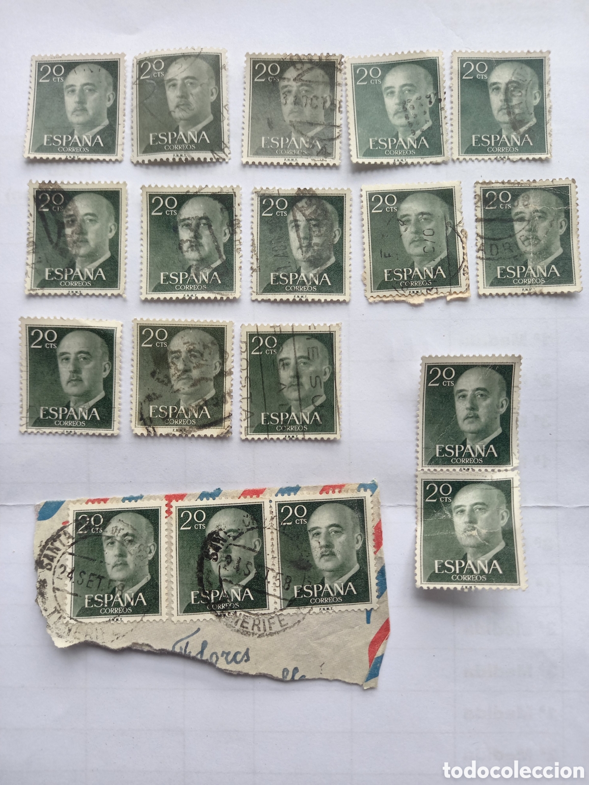 Timbres: LOTE 18 SELLOS 20 C&Eacute;NTIMOS. EDIFIL 1145 GENERAL FRANCO (1955-1956). CIRCULADOS