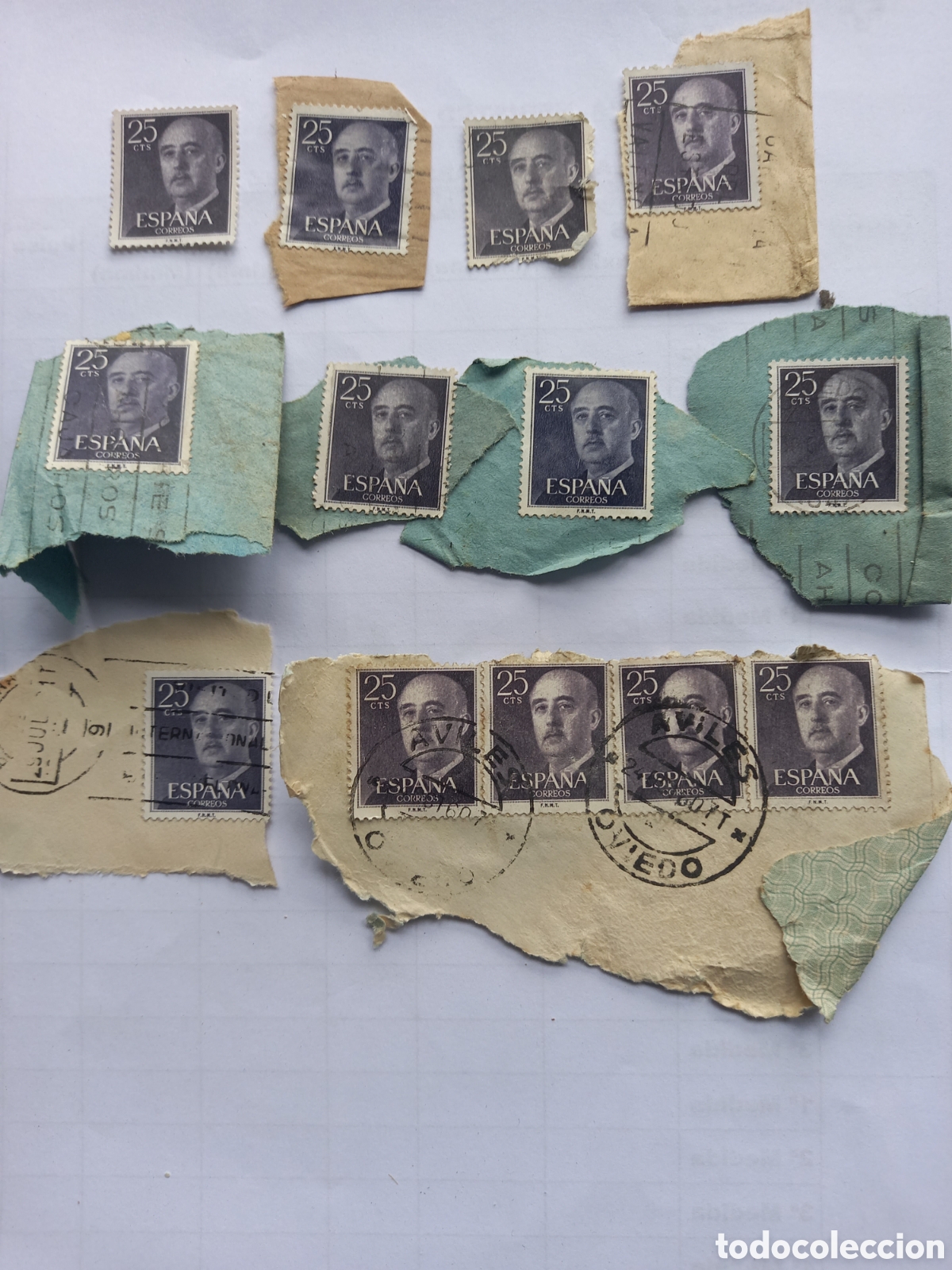 Timbres: LOTE 13 SELLOS 25 C&Eacute;NTIMOS. EDIFIL 1146 GENERAL FRANCO (1955-1956). CIRCULADOS