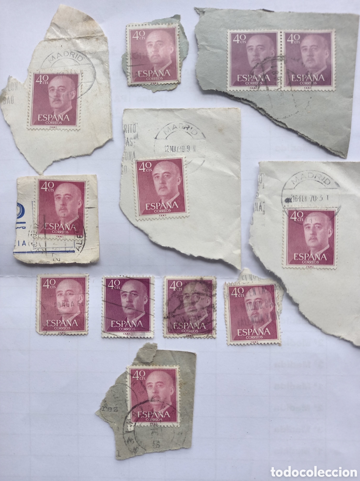 Timbres: LOTE 12 SELLOS 40 C&Eacute;NTIMOS. EDIFIL 1148 GENERAL FRANCO (1955-1956). CIRCULADOS