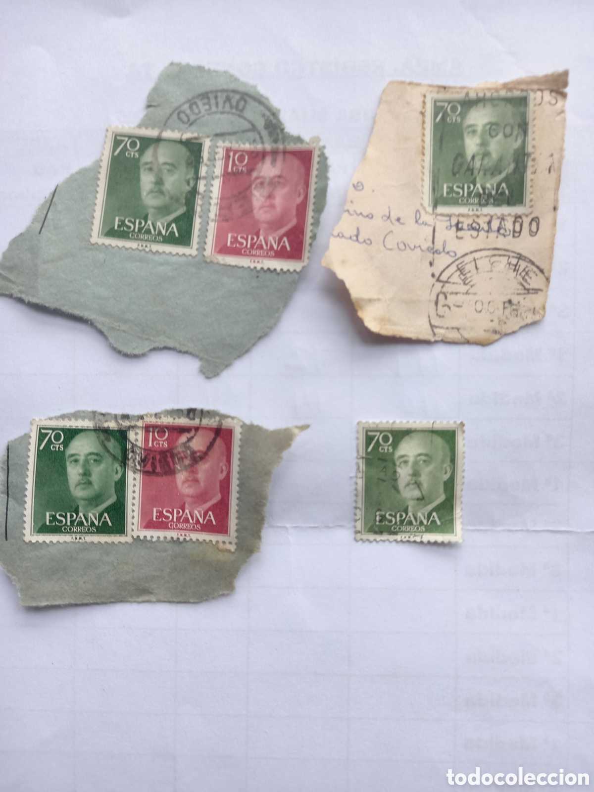 Timbres: LOTE 4 SELLOS 70 C&Eacute;NTIMOS. EDIFIL 1151 GENERAL FRANCO (1955-1956). CIRCULADOS