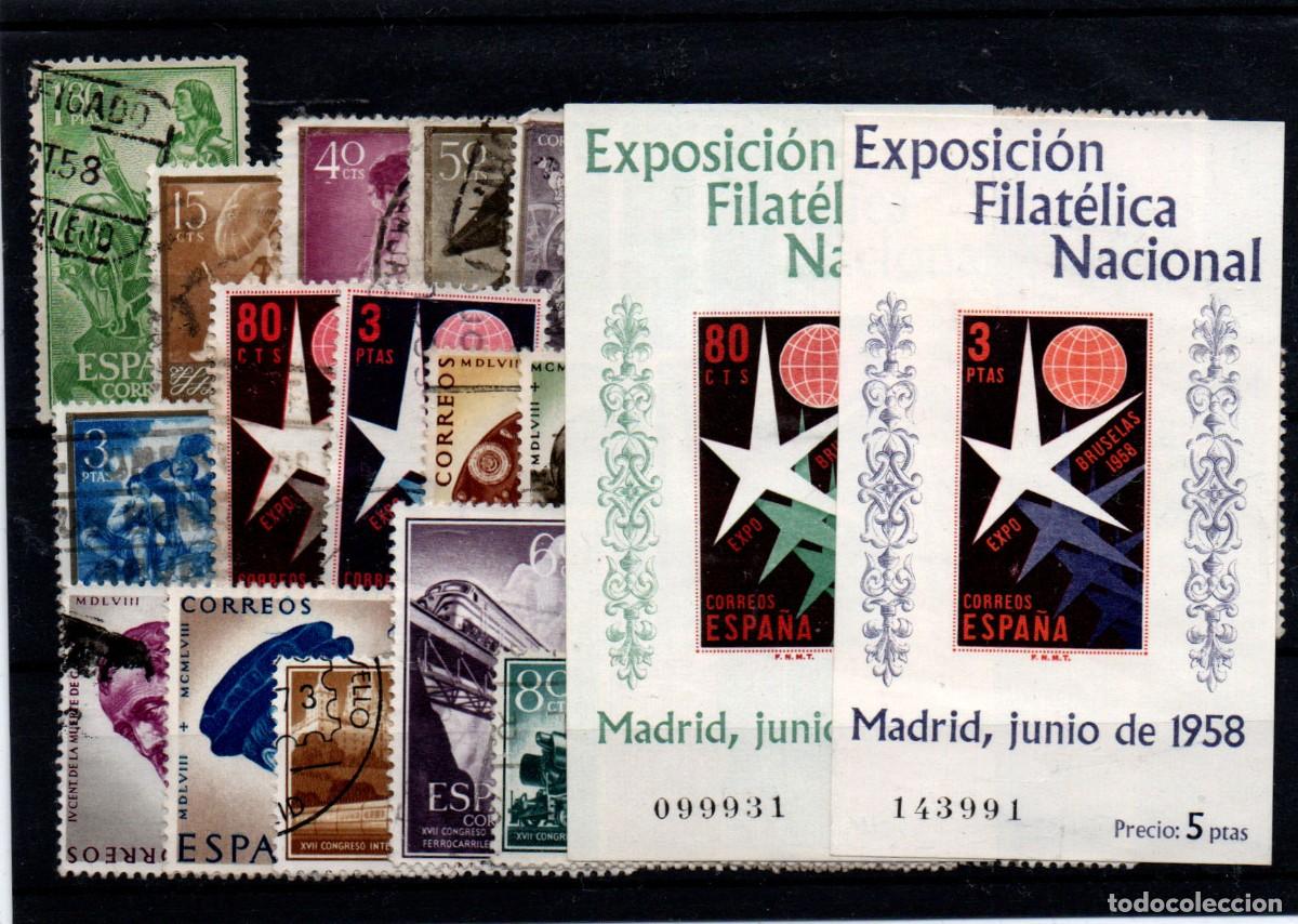 Sellos: A&ntilde;o completo Espa&ntilde;a 1958 - Foto 1