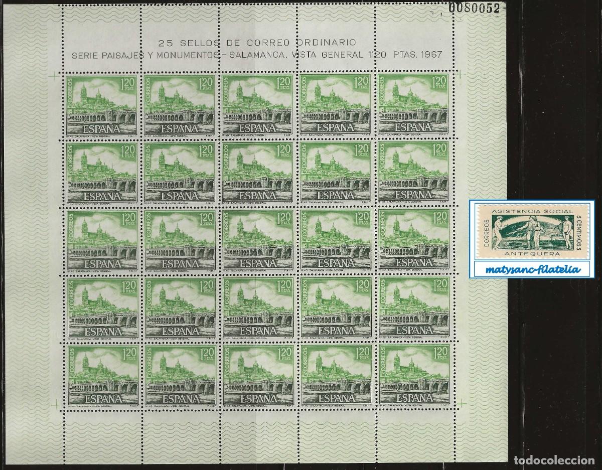 Stamps: ESPA&Ntilde;A 1968. EDIFIL 1876. PLIEGO DE 25 &rdquo;VISTA GENERAL DE SALAMANCA&rdquo;. MNH***
