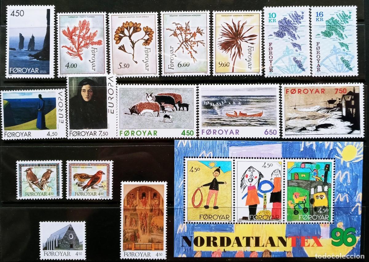Sellos: FEROE - A&Ntilde;O 1996 COMPLETO NUEVOS ** - 16 SELLOS + 1 HOJAS BLOQUES
