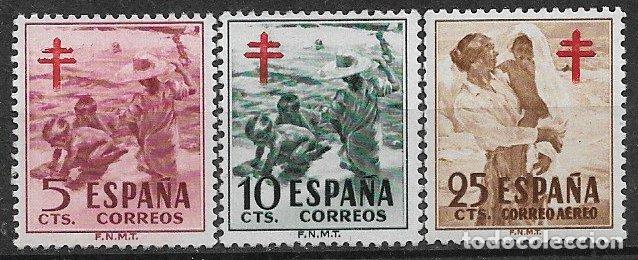 Sellos: ESPA&Ntilde;A 1951 Protuberculosos, EDIFIL n&ordm; 1103 a 1105 * * - Foto 1