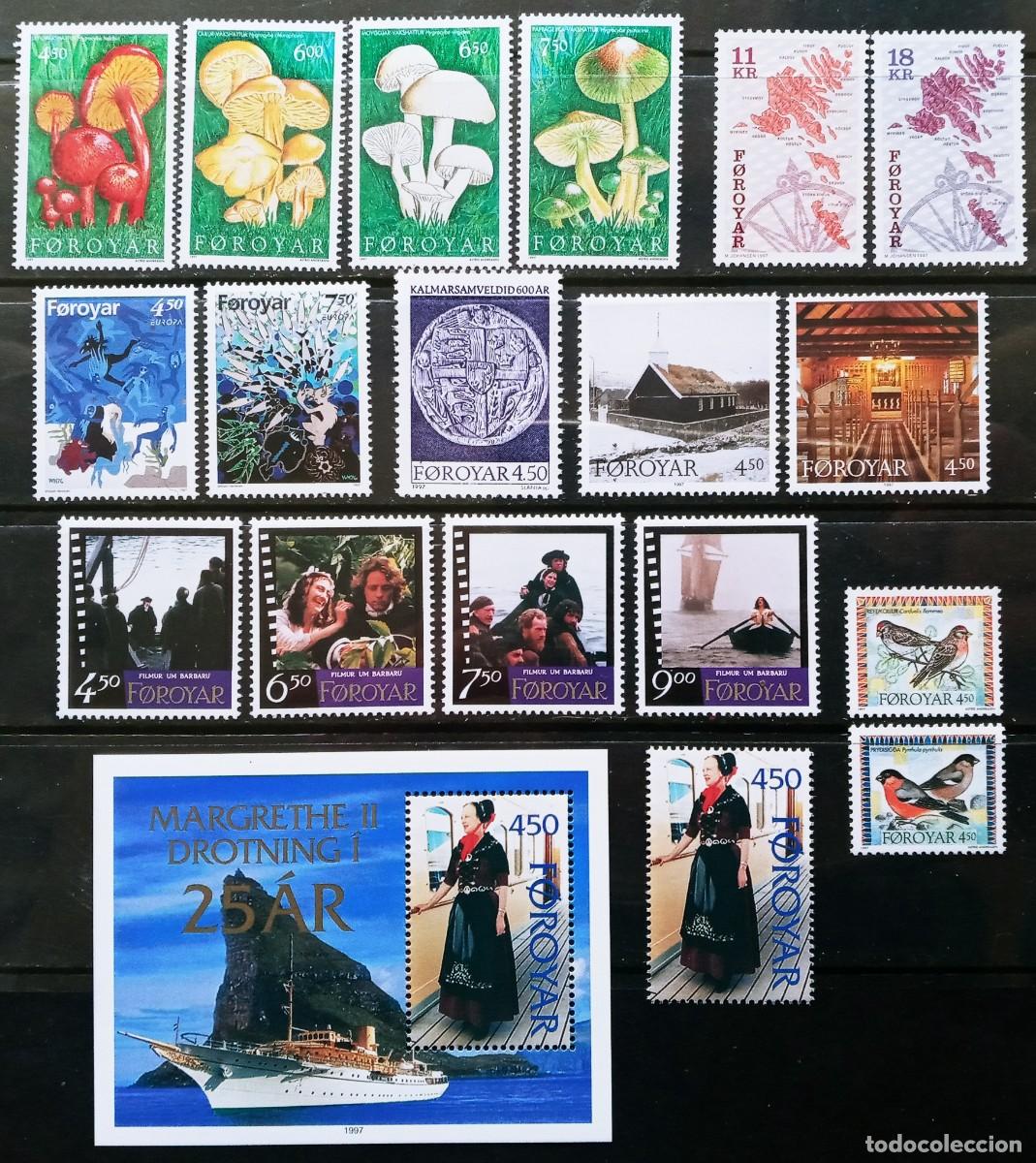 Sellos: FEROE - A&Ntilde;O 1997 COMPLETO NUEVOS ** - 18 SELLOS + 1 HOJAS BLOQUES