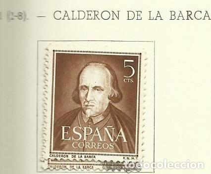 Sellos: ESPA&Ntilde;A 1949 - CALDERON DE LA BARCA - EDIFIL 1071 USADO - Foto 1