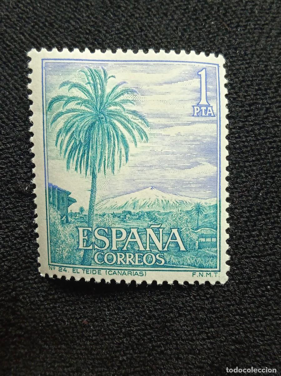 Sellos: SELLO ESPA&Ntilde;A CORREOS, 1 PTA EL TEIDE, CANARIAS 1966 - Foto 1