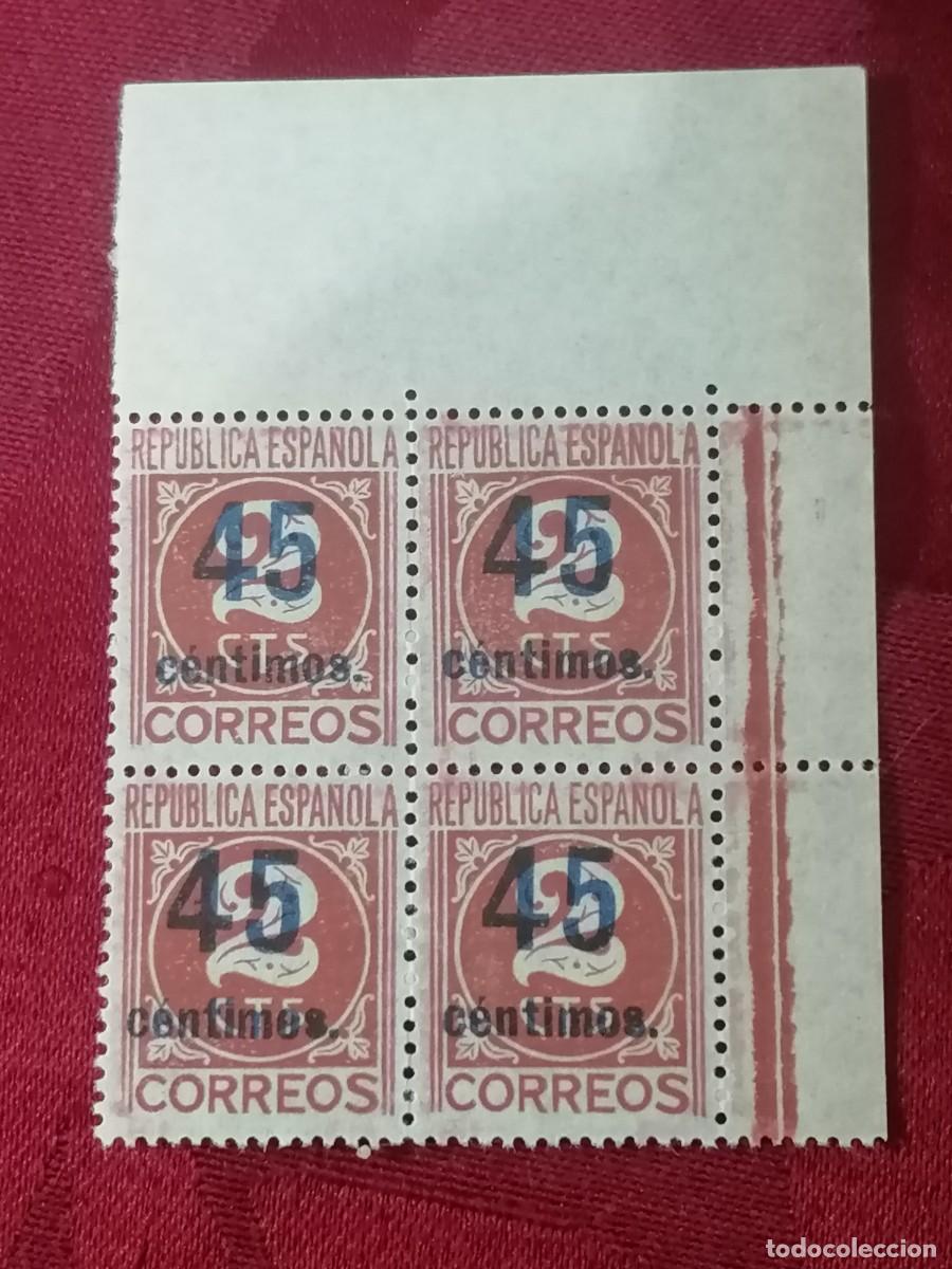 Selos: 1938 45 CENTIMOS SOBRE 2 CENTIMOS DE PESETA CIFRA SOBRE NUEVO VALOR