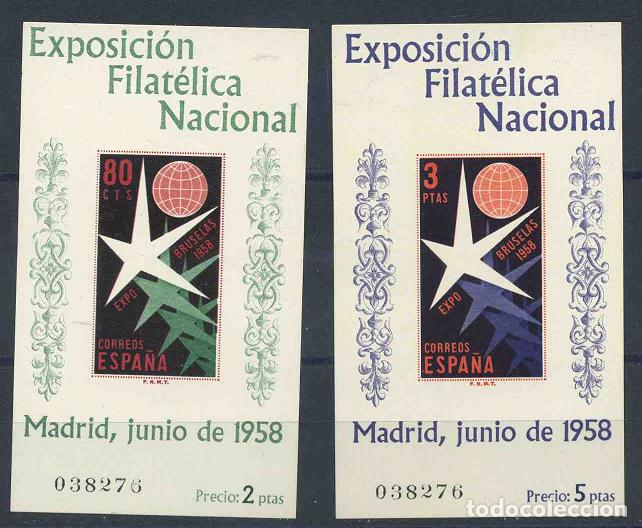 Sellos: Espa&ntilde;a - 1958 - Edifil 1222/1223* - Foto 1