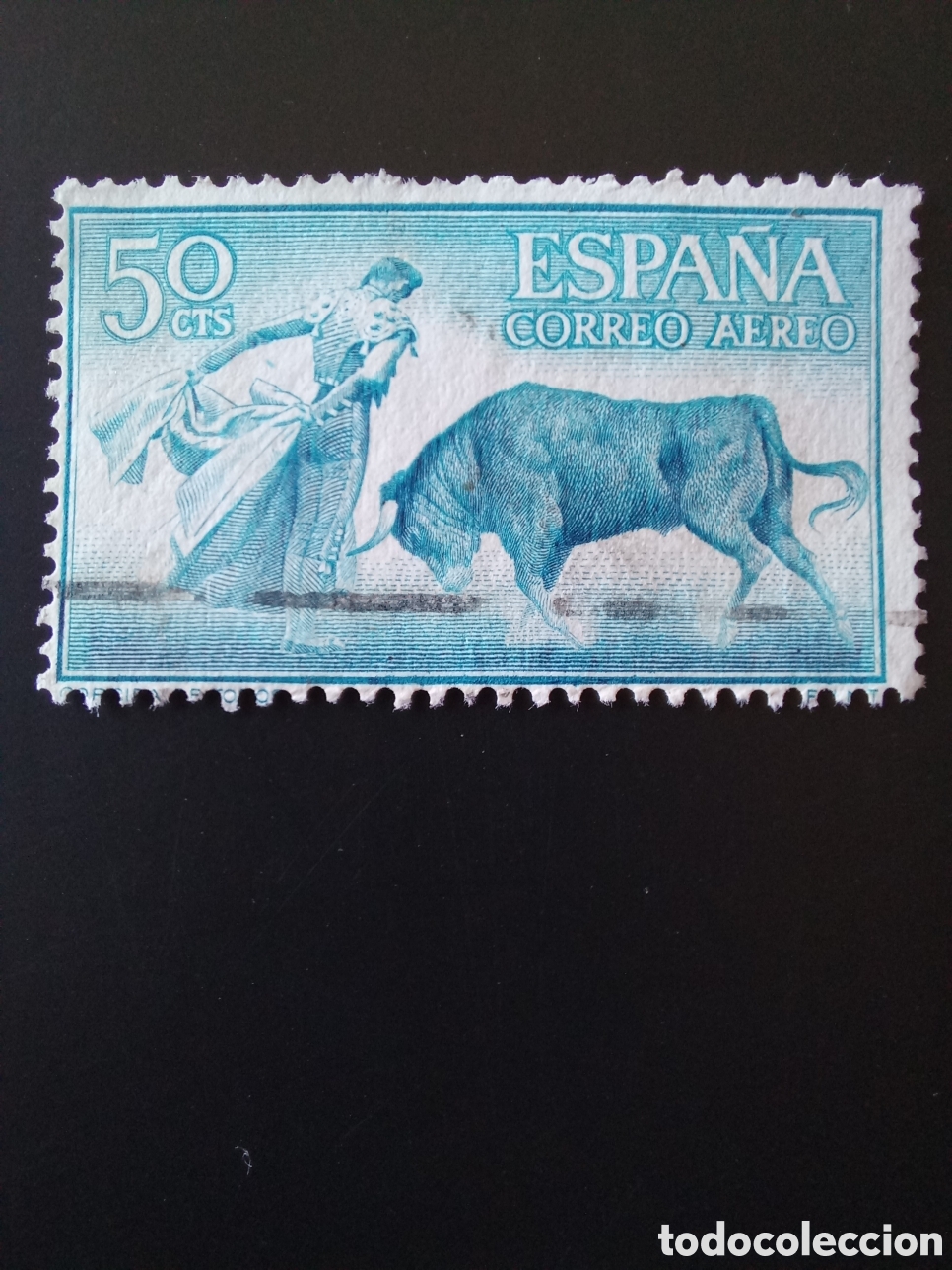 Stamps: SELLO 50 C&Eacute;NTIMOS. EDIFIL 1267, FIESTA NACIONAL: TAUROMAQUIA. QUITE DE FRENTE (1960)